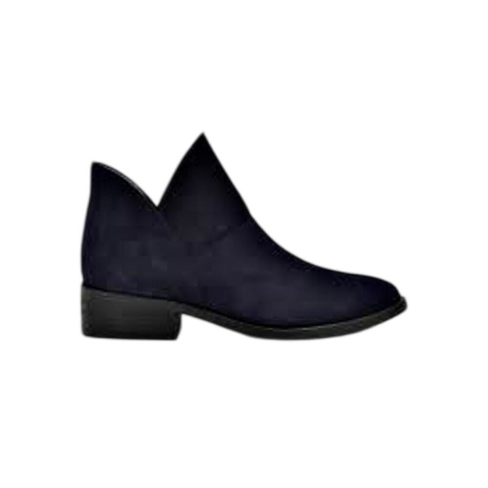 Eileen Fisher Leaf Black Nubuck Leather Chelsea Ankle Boots Booties Goth Classic